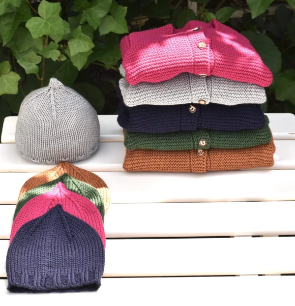cicco cocco - Mini Scarner Strickjacke und Mütze aus Wolle (Merino) – Bild 3