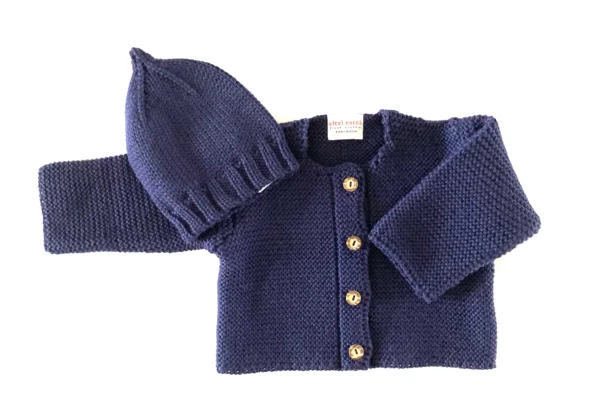 cicco cocco - Mini Scarner Strickjacke und Mütze aus Wolle (Merino) – Bild 4