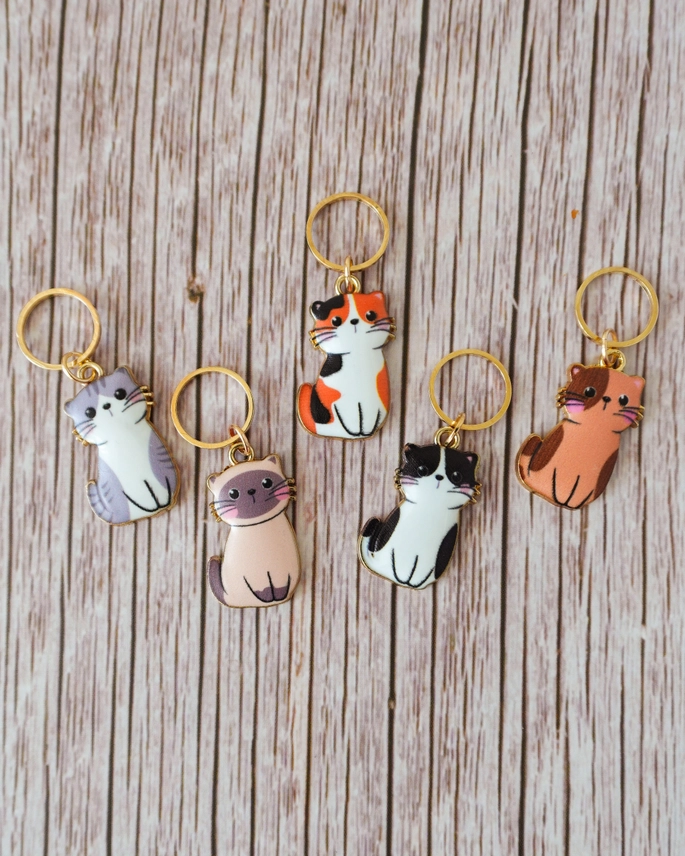 Hello Kim Maschenmarkierer *Kleine Katzen - 5 Stück – Bild 4