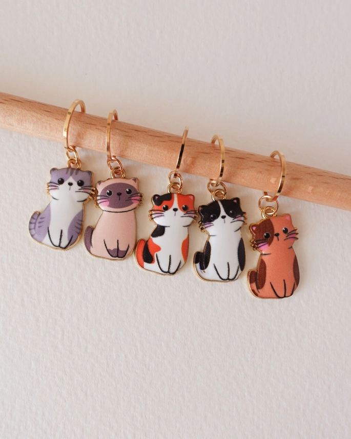 Hello Kim Maschenmarkierer *Kleine Katzen - 5 Stück – Bild 3