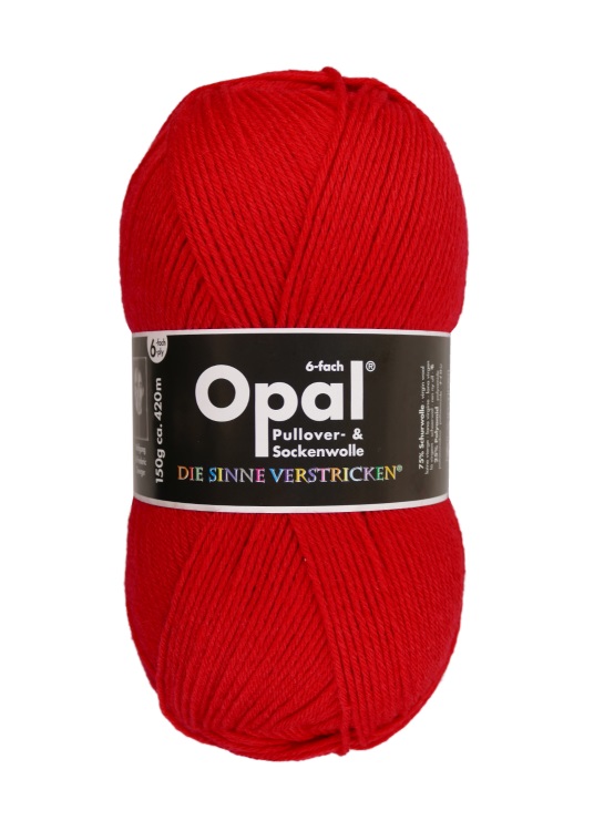 Opal Uni-Farben 6-fädig – Sockenwolle - 150 g